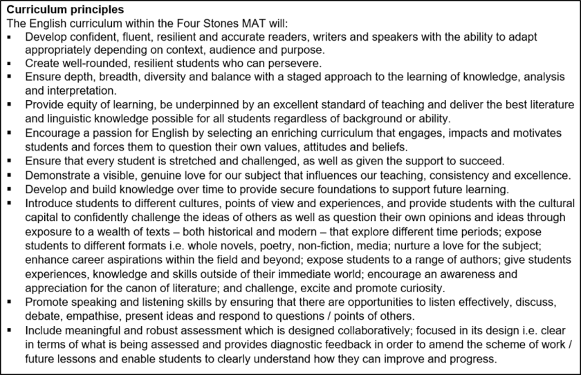 Developing a MATwide English Curriculum The Overthinking Reader