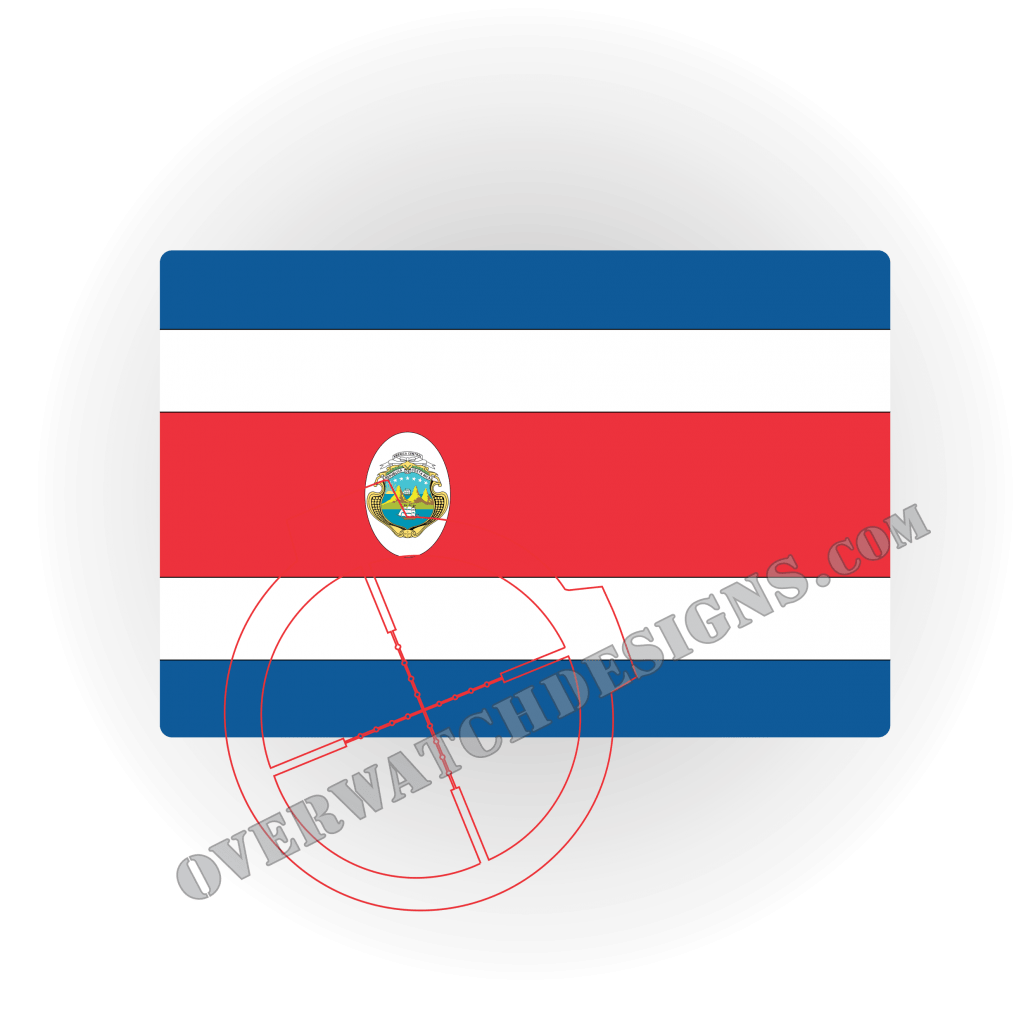 Costa Rica Flag Sticker Overwatch Designs
