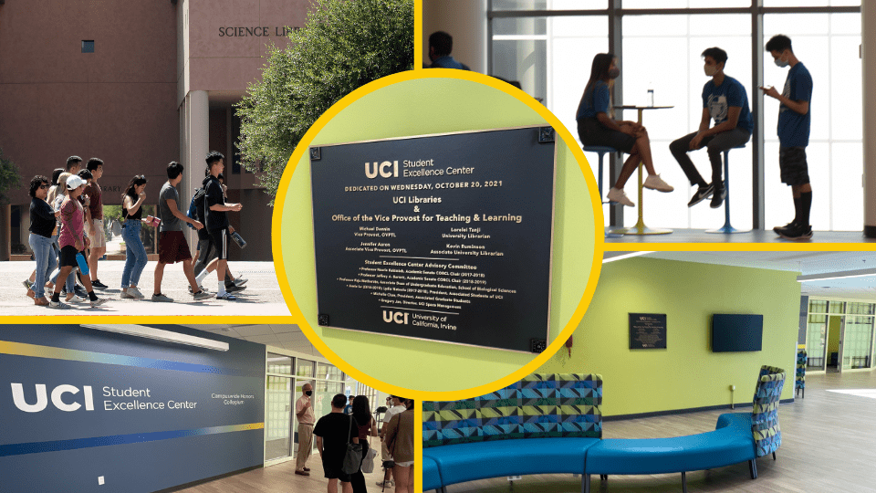 UCI Student Excellence Center Unveils Dedication Plaque