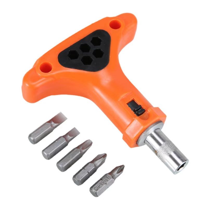 T Type Ratchet screwdriver with bits