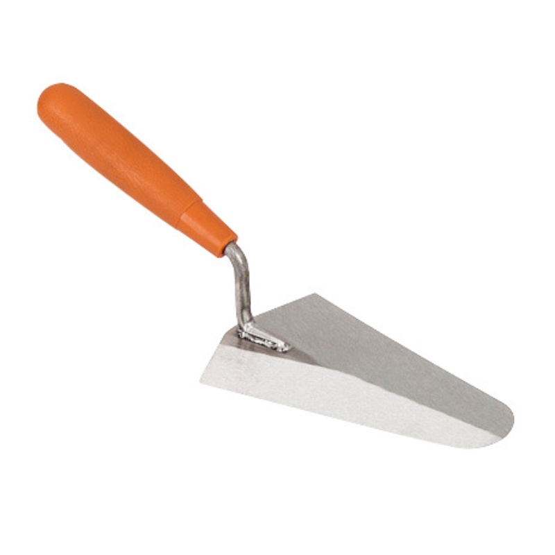 Bricklaying trowel, with new model ergonomics plastic handle, Solid