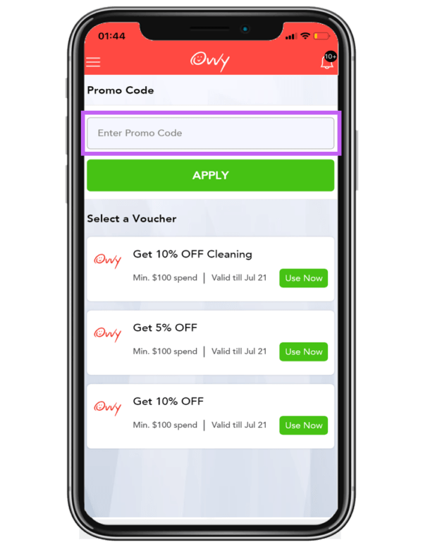 Enter Promo Code Ovvy The Service Marketplace