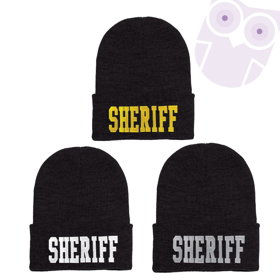 Police Beanie Sheriff And Security Beanies Owl Badges