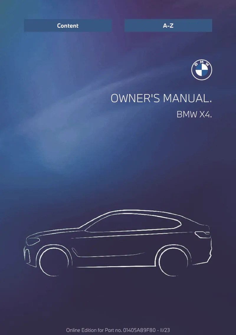 2024 BMW X4 owners manual free pdf
