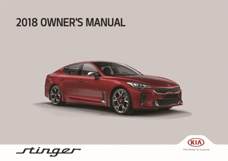 2018 Kia Stinger owners manual free pdf