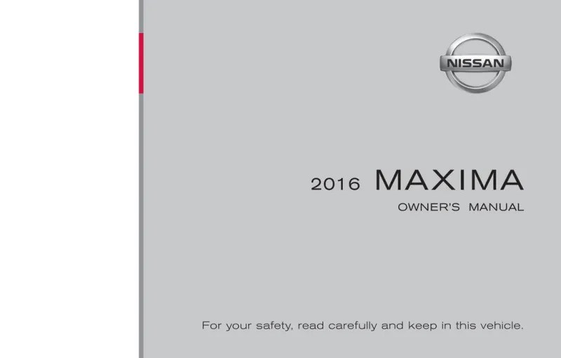 2016 Nissan Maxima owners manual free pdf