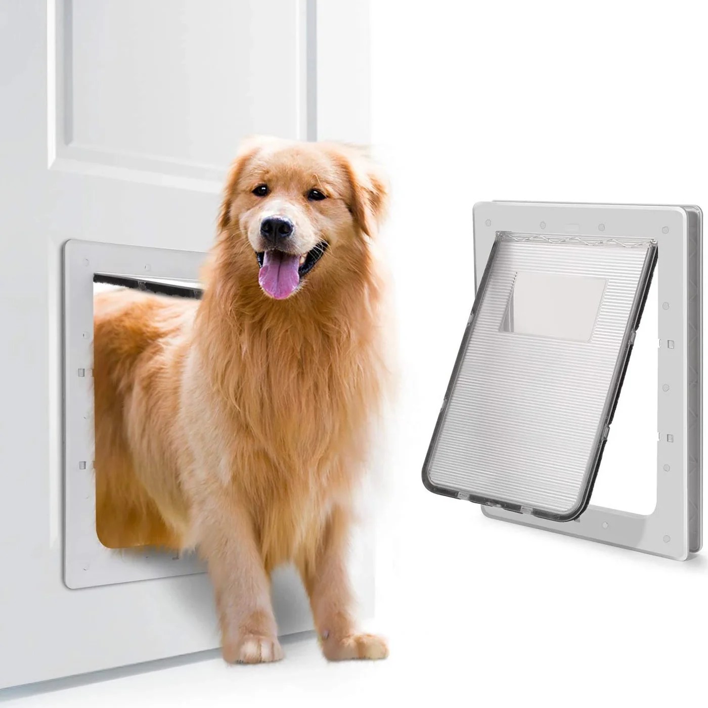 OWNPETS Pet Wall Door with Plastic Flap Door, XLarge Dog Doggy Door