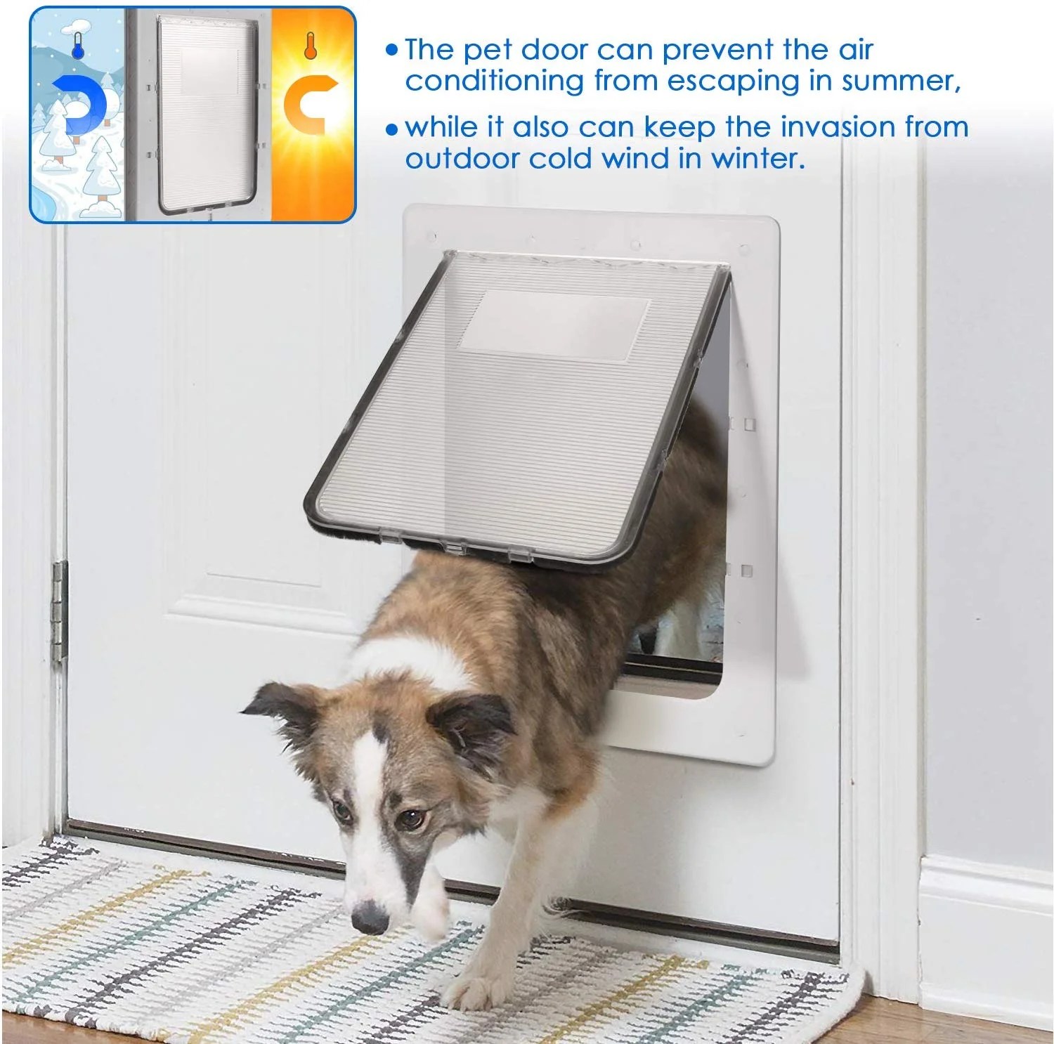 OWNPETS Pet Wall Door with Plastic Flap Door, XLarge Dog Doggy Door