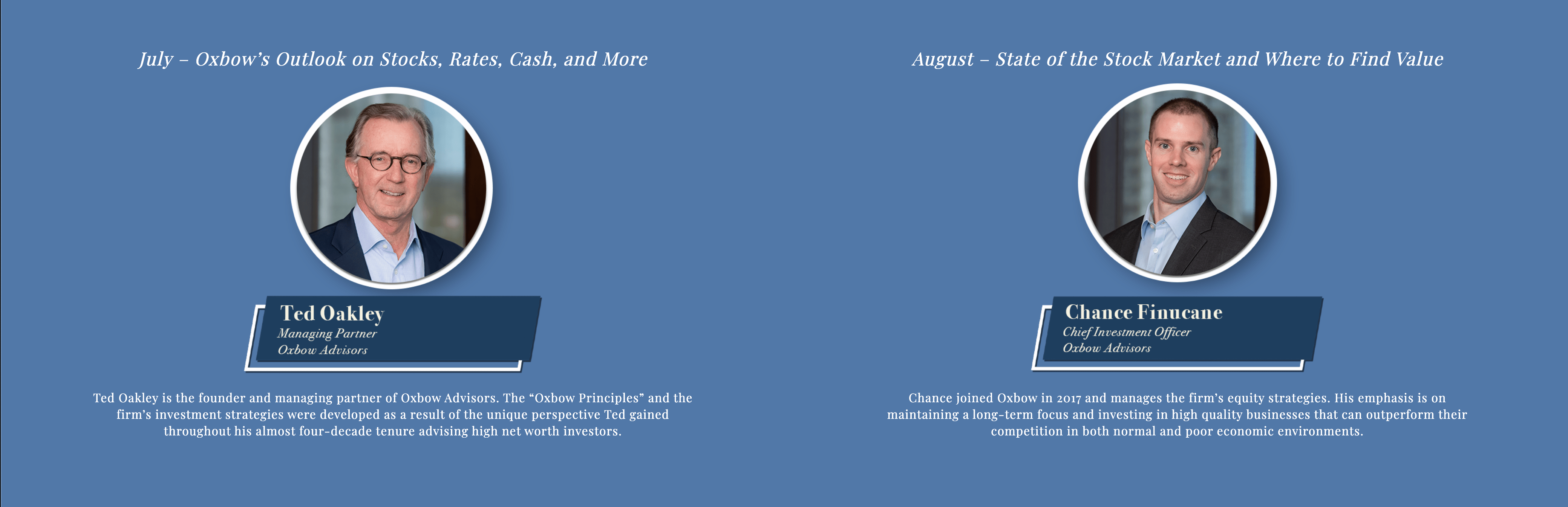 Oxbow Advisors 2020 Investment Series David Rosenberg & Ted Oakley