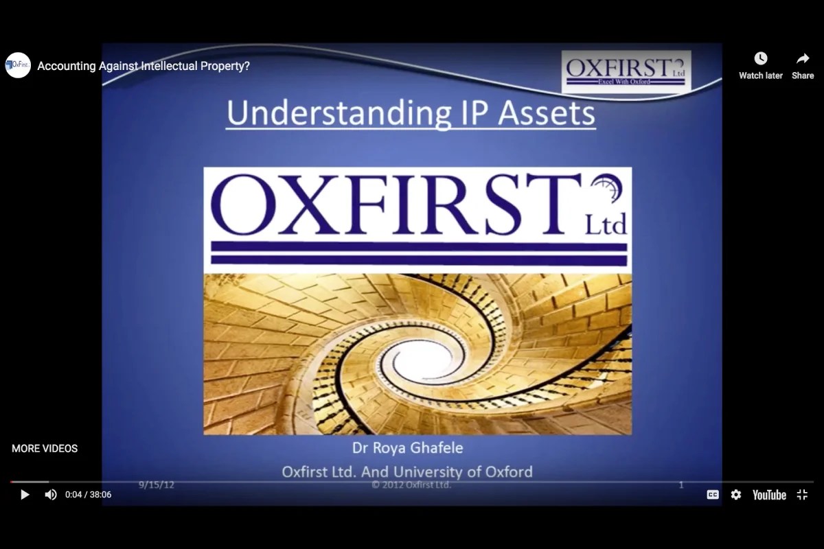 Accounting Against Intellectual Property OxFirst