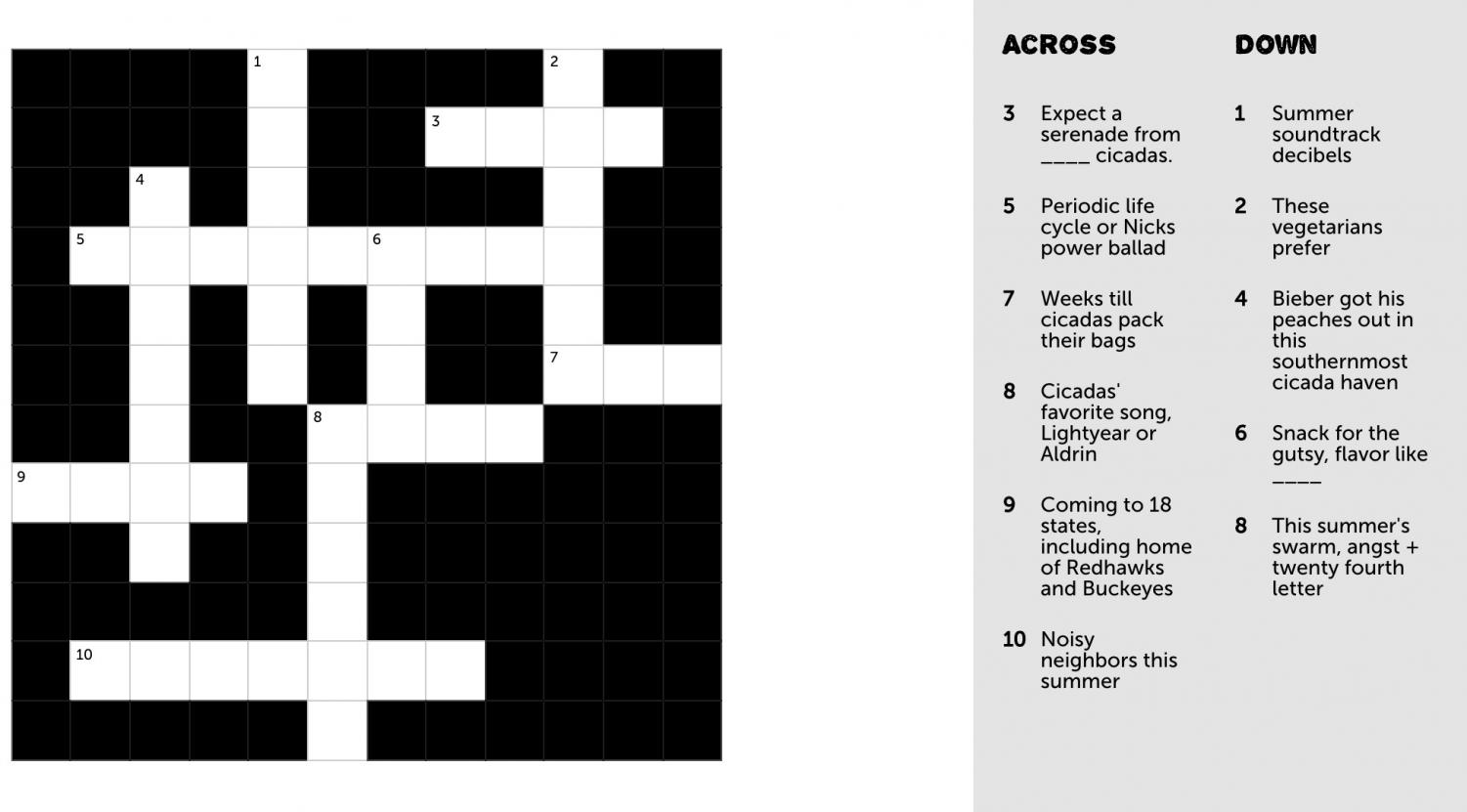 Learn more about cicadas with our interactive crossword puzzle Oxford