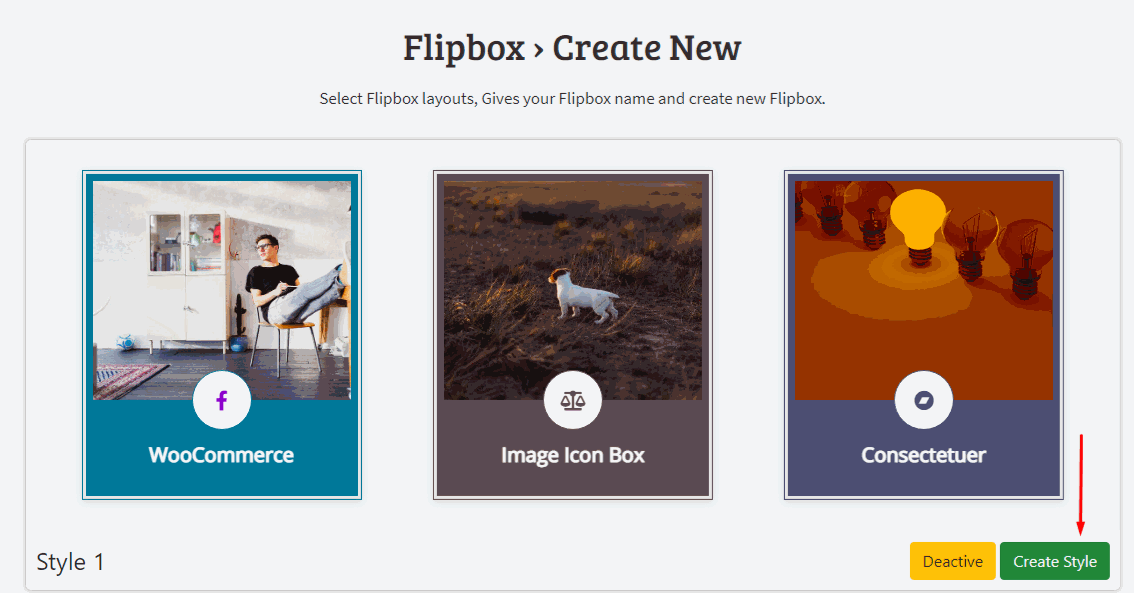 Create a Flip box with Template Flipbox Awesomes Flip Boxes & Image Overlay