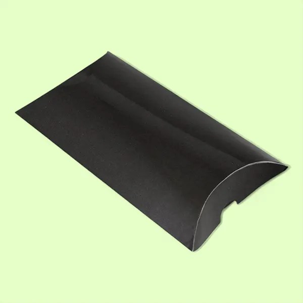 Custom Black Pillow Boxes Wholesale OXO Packaging