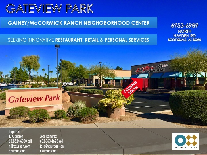 Retail + Restaurant Spaces for Lease at Hayden + Indian Bend OX Urban Scottsdale, AZ