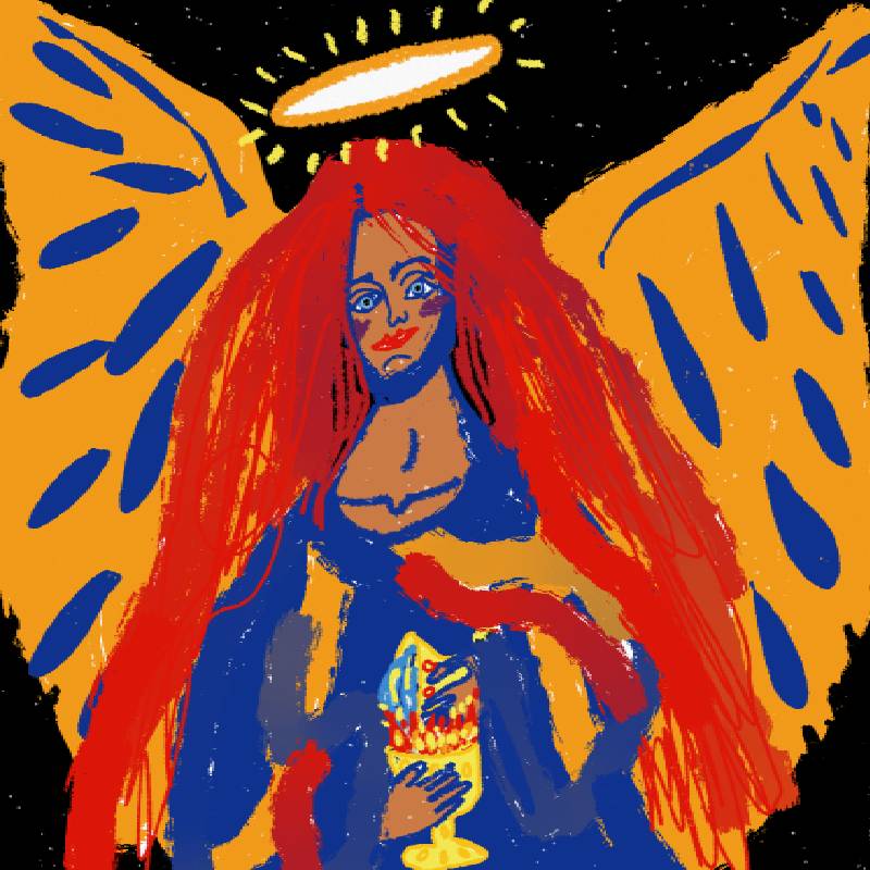 A Warrior Obliges, 1996 by Lourdes Dolores Follins creative