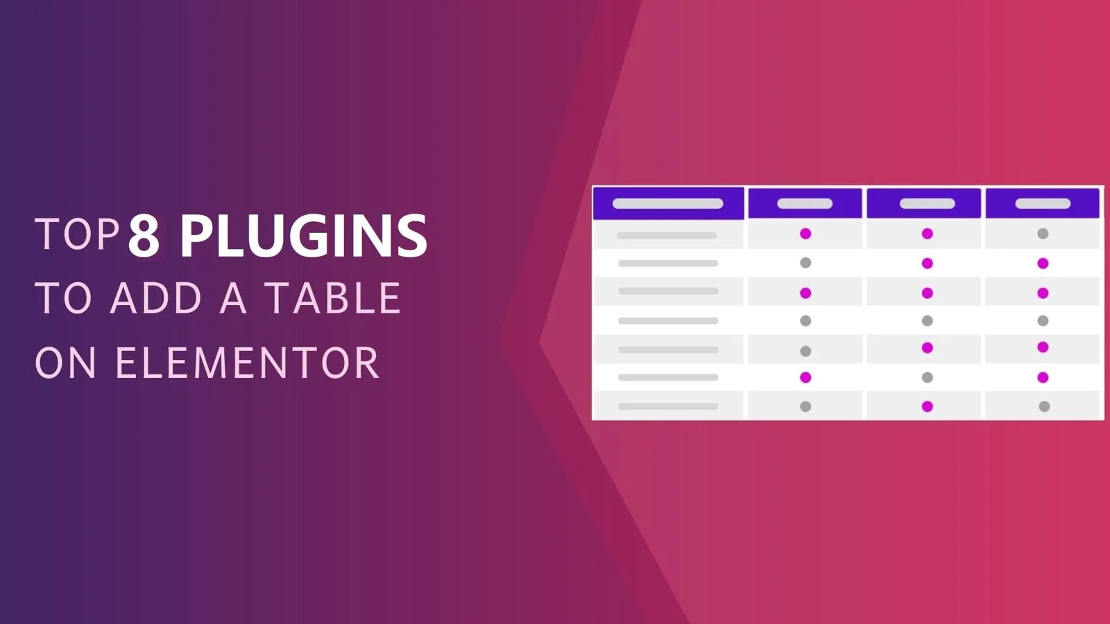 Best Plugin to manage tables in Elementor Page Builder 2023
