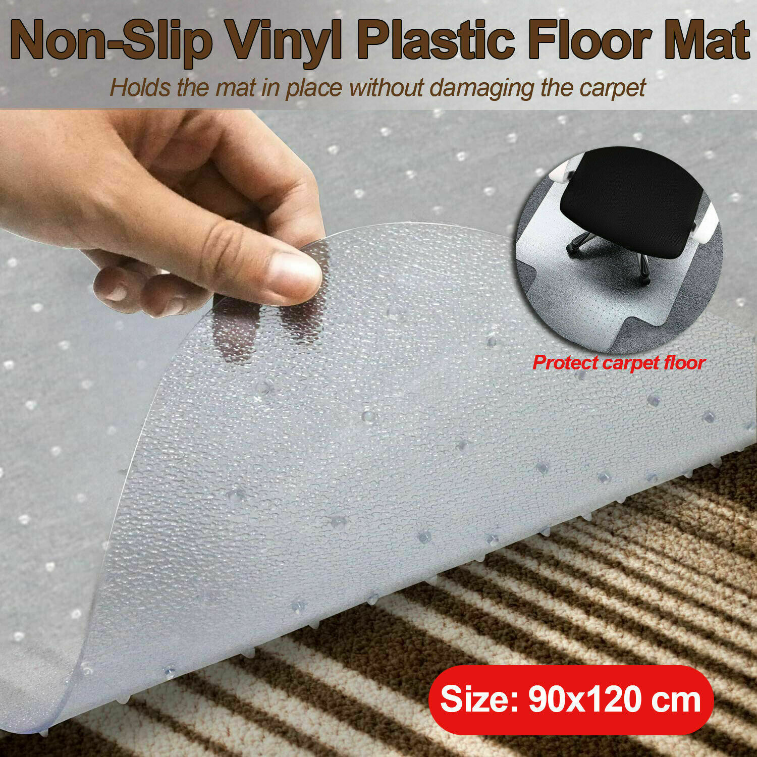 Chair Mat Carpet Hard Floor Protectors PVC Home Office Room Computer