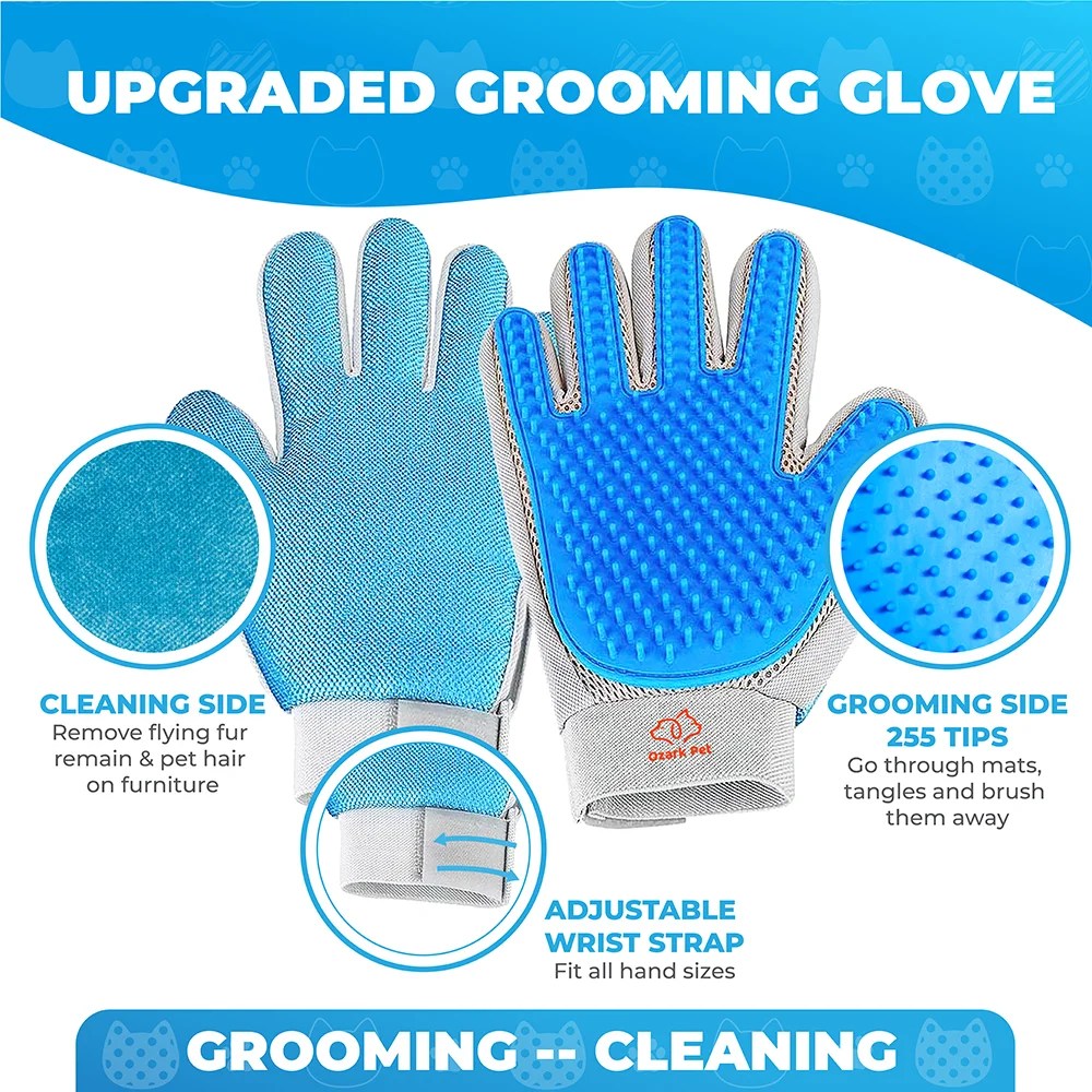 Pet Grooming Glove Ozark Pet Healthy Buddy, More Fun!