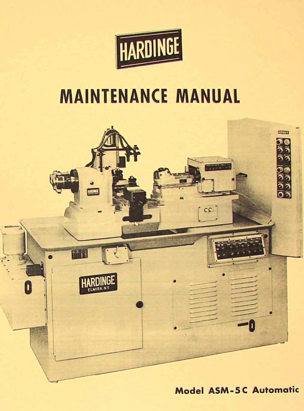 HARDINGE ASM-5C Automatic Lathe Maintenance Manual | Ozark Tool Manuals
