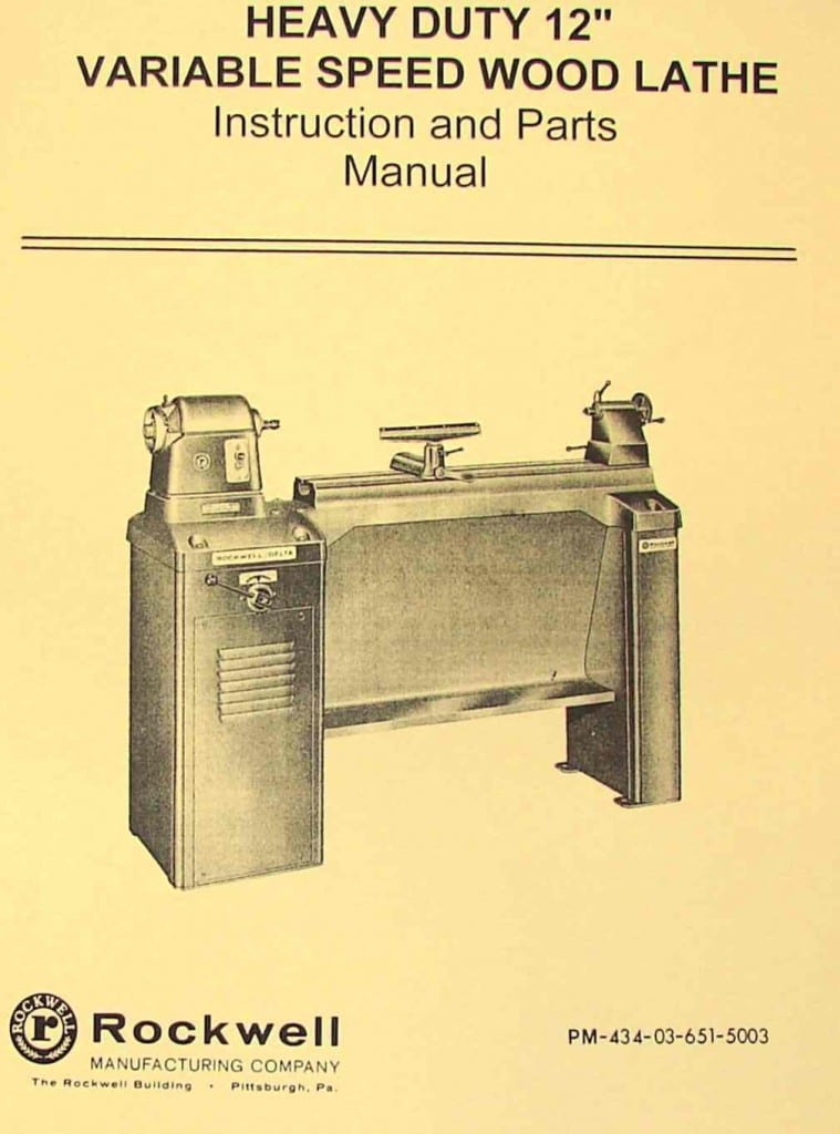 ROCKWELL 12" Newer Style Variable Wood Lathe Manual | Ozark Tool