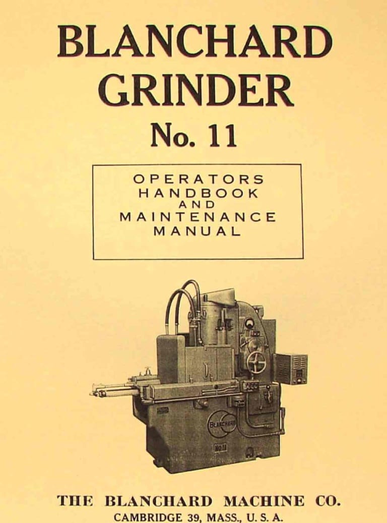 BLANCHARD 11 Surface Grinder Operator's & Maintenance Manual Ozark
