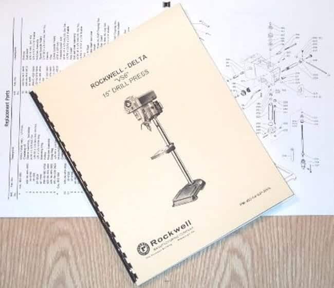 DELTAROCKWELL 15" Older VS6 Variable Speed Drill Press Instructions