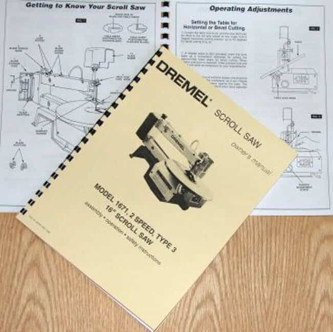 DREMEL 1671 16" Scroll Saw Operator's & Parts Manual