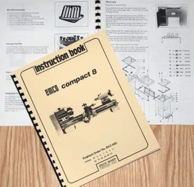 EMCO Compact 8 Metal Lathe Instructions Manual Ozark Tool Manuals & Books