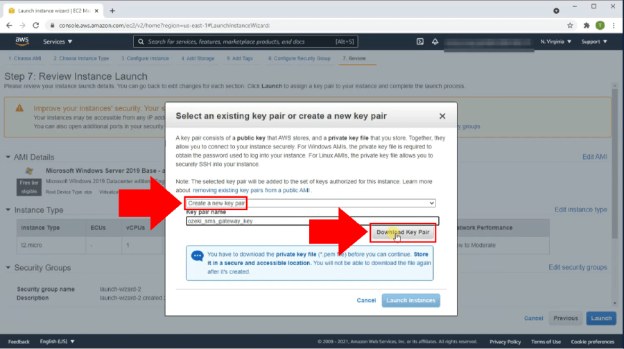 How to install Ozeki SMS Gateway in Amazon AWS