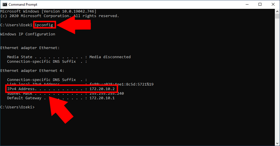 How to find IPv4 the address of my computer on Windows 10