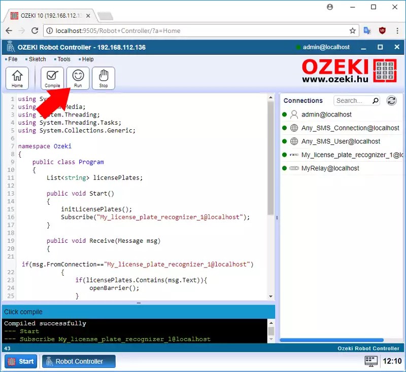 Number plate recognition barrier