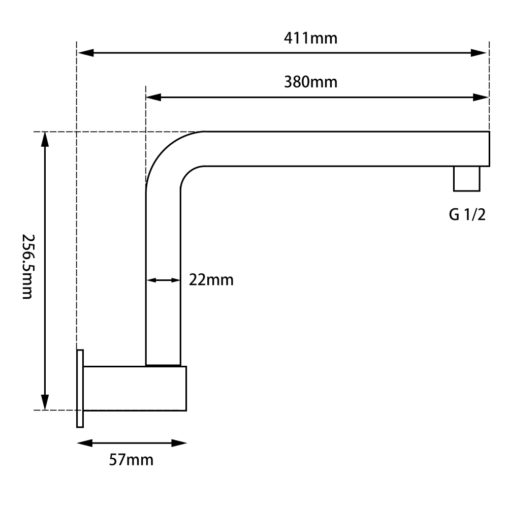 Square Swivel Chrome Shower Arm Ozinn