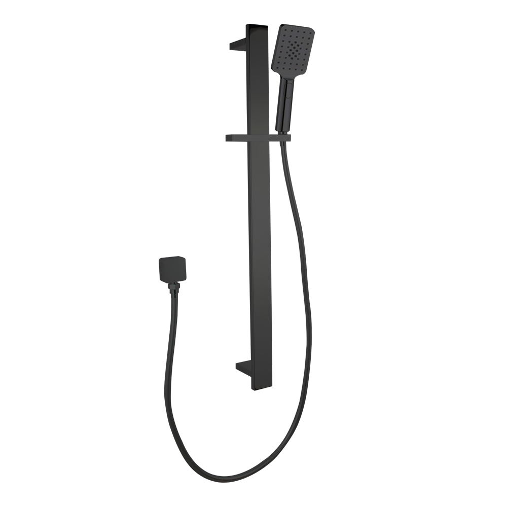 Matte Black Square Handheld Shower Rail Set Ozinn