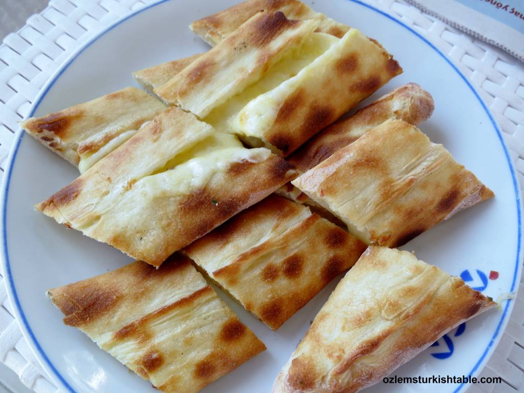 Turkish Flat Breads with Spinach, Feta and Peppers; Peynirli Pide Ozlem's Turkish TableOzlem's