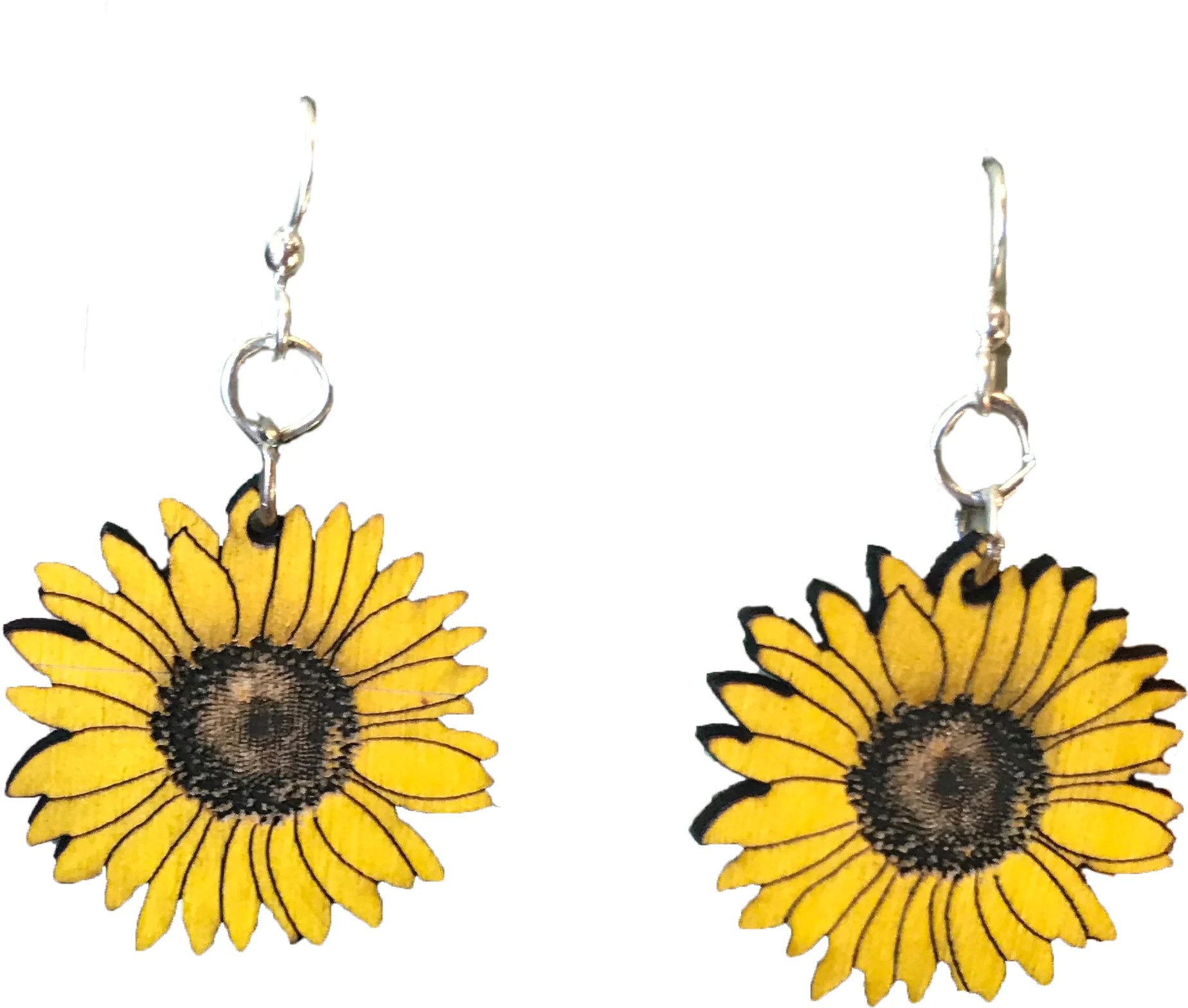 Sunflower Wood Dangle Earrings OZ Museum / Columbian Theatre