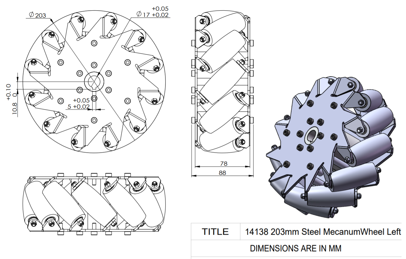 Mecanum Wheel Dimensions