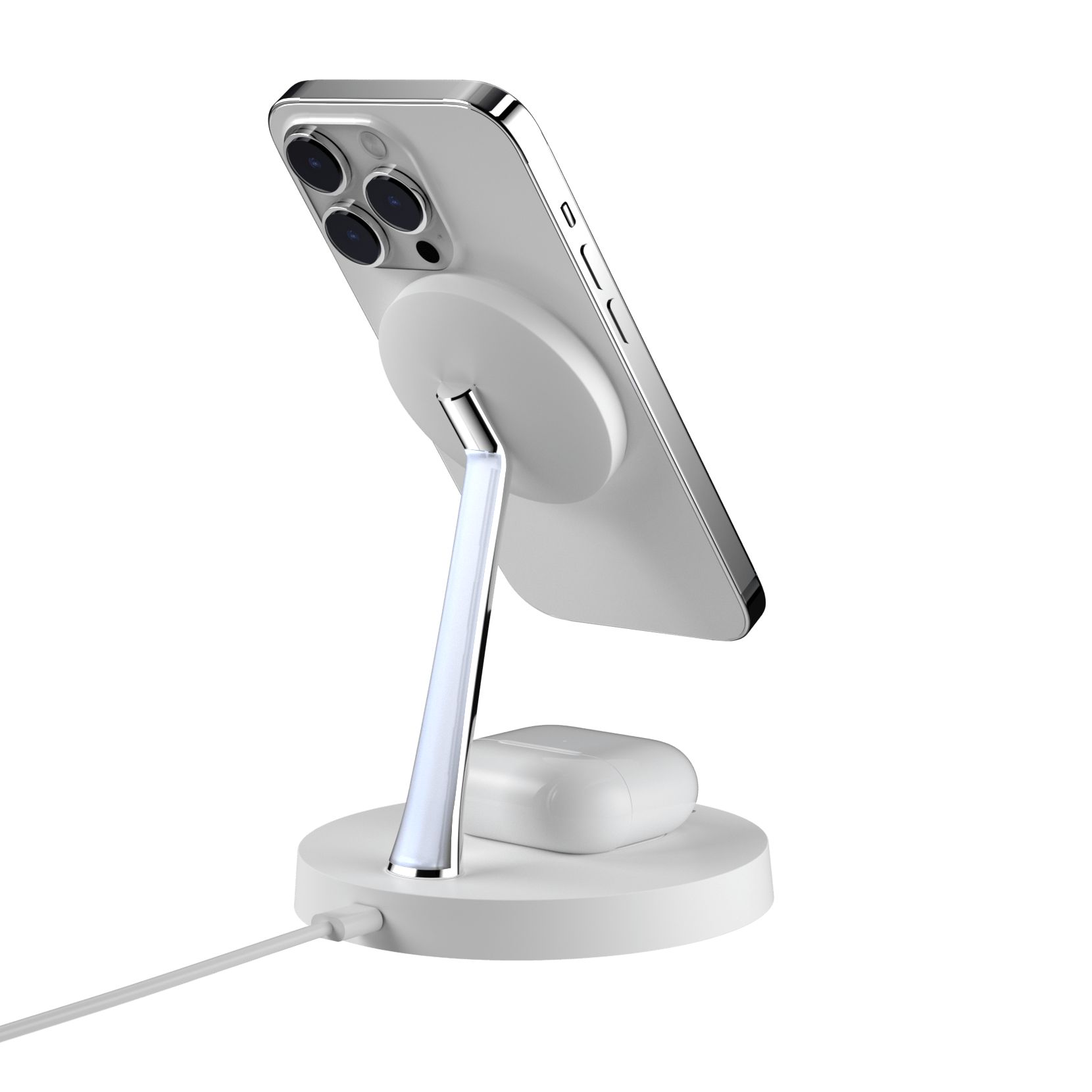 SwitchEasy MagPower 2in1 Wireless Charging Stand White