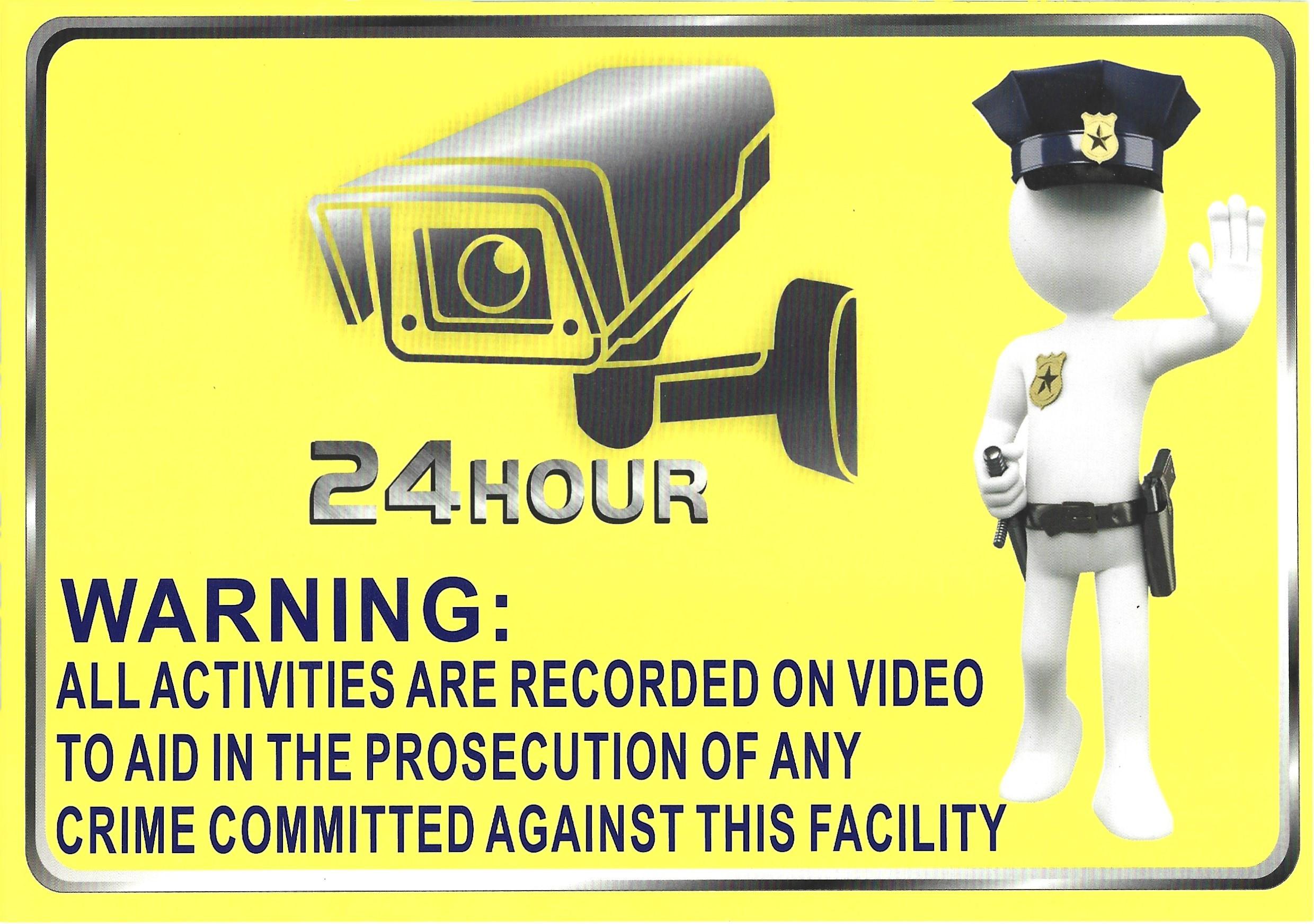 Large Security Warning Sticker Oz Security Camera Warehouse