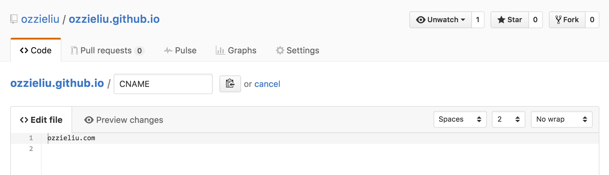 Redirecting github.io Page to My Own  Host With CNAME The Land of Oz