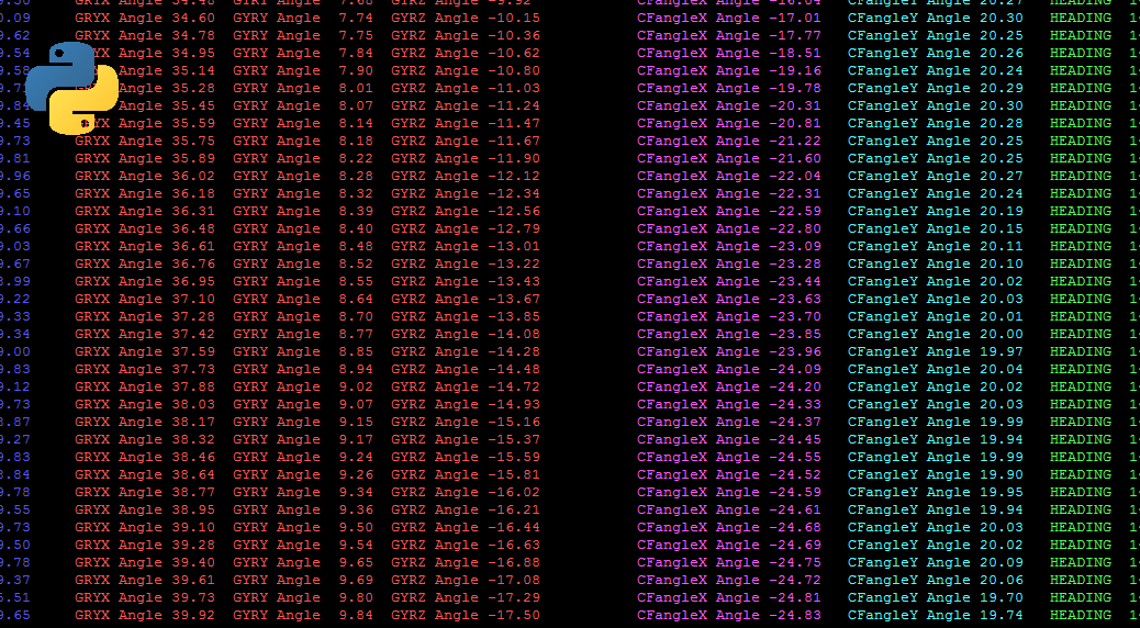 Python Code for BerryIMU Accelerometer, Gyroscope, & Pressure Sensor