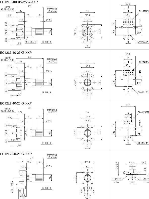 24 detents push switch led rotary encoder, white led encoder RGB rotary