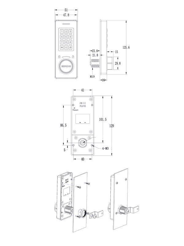 China Keyless Combination Office File Lock Furniture Drawer Cam