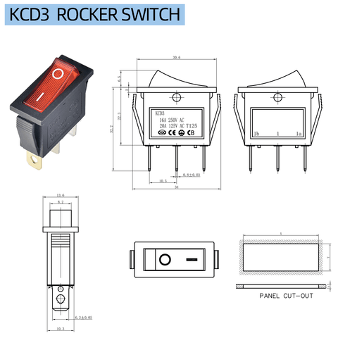China Hot sale KCD3 SPST button Rocker Switch with led 3 way cqc r11