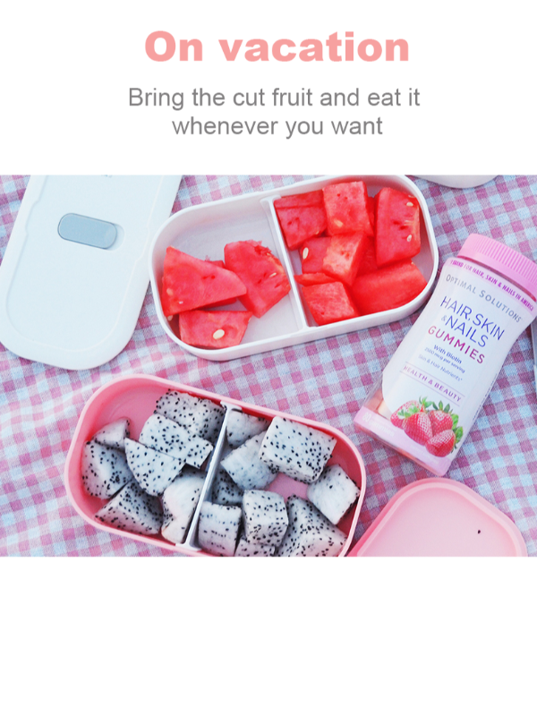 Plastic lunch box food grade BPA free recyclable and set of cutlery with spoon fork knife bento