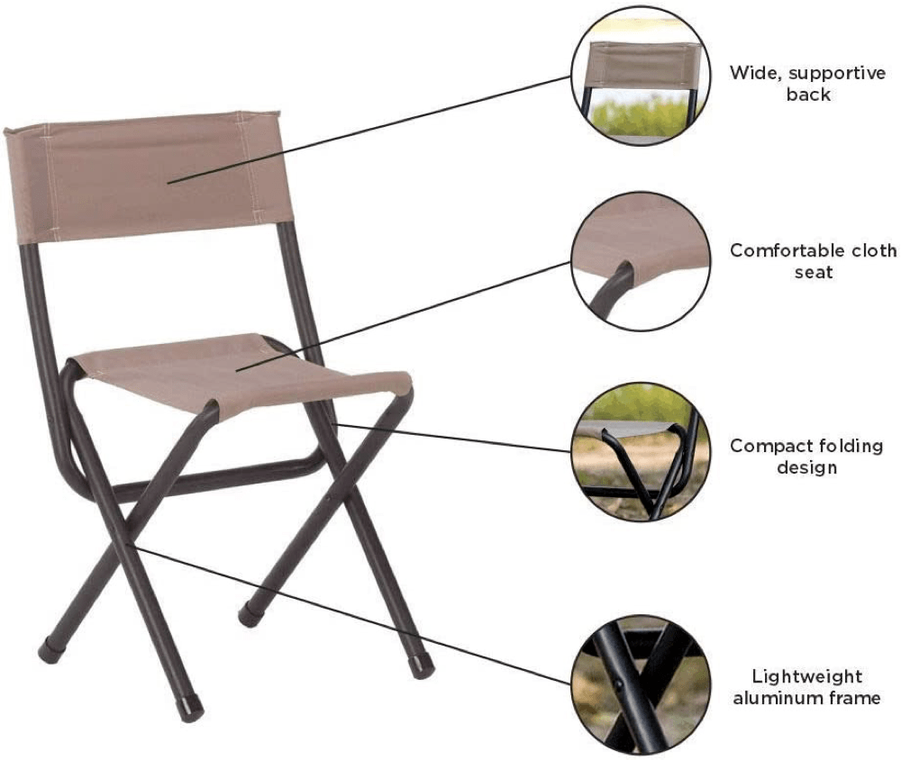 Camping Chair Folding Outdoor Portable Chair With Carry Bag For Outside