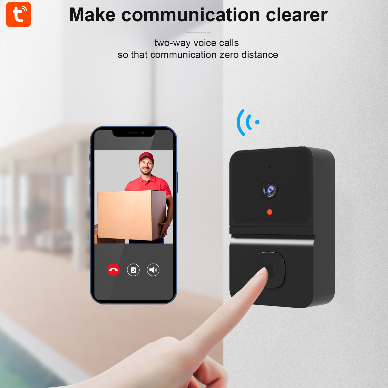 Cheap Wireless Doorbell Tuya Smart Wifi Doorbell 480p Remote