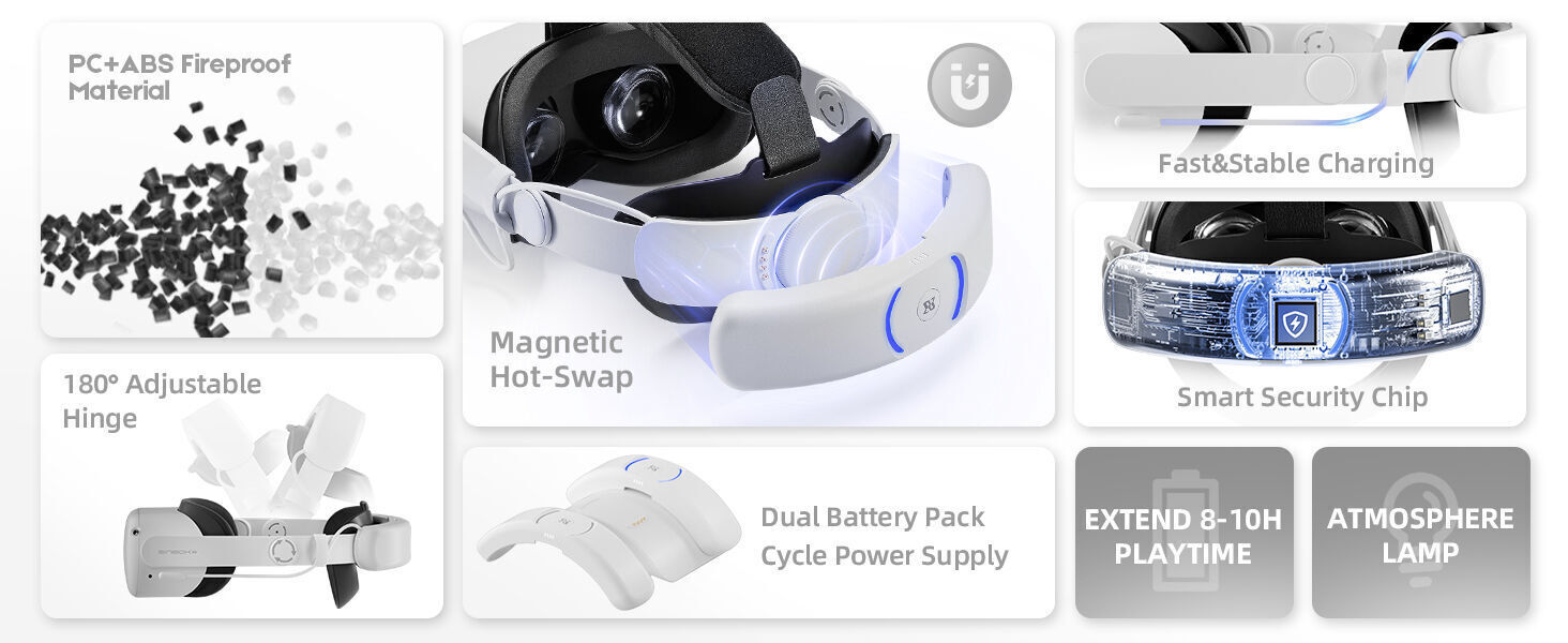 Binbok Professional Game Accessories Flexible Vr Head Strap Vr Headset