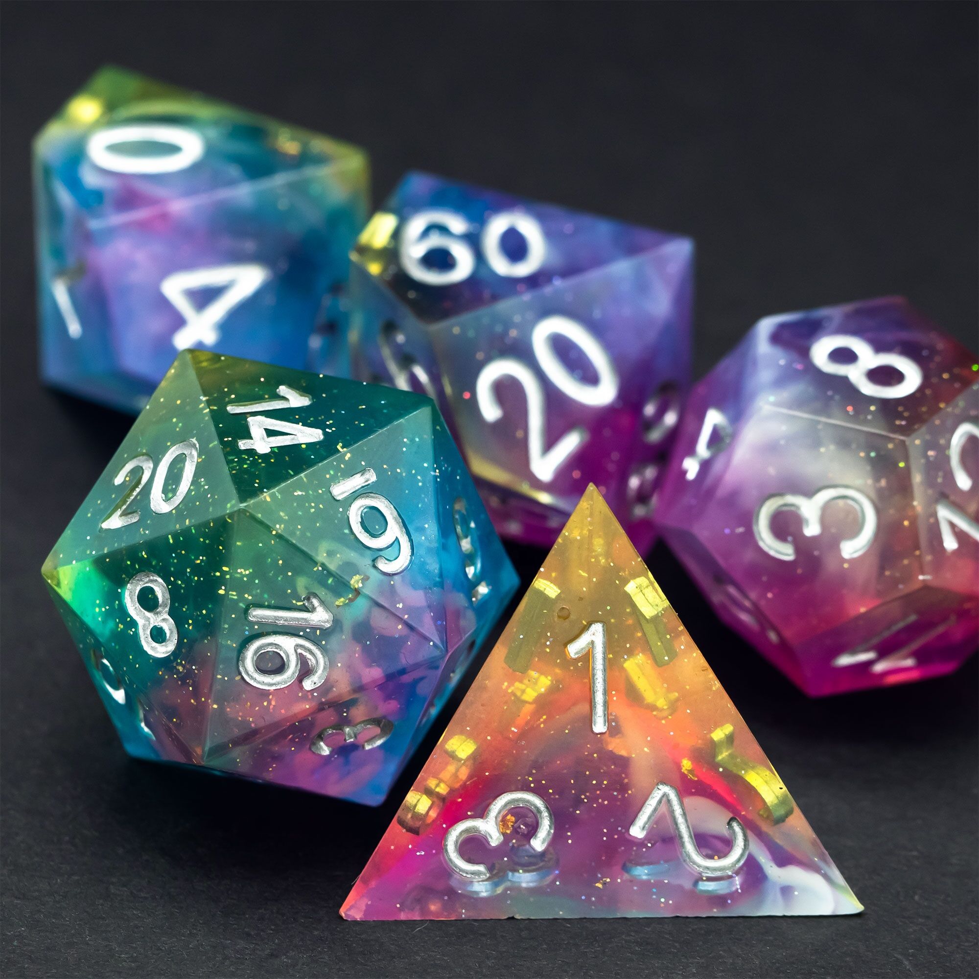 Buy Wholesale China Polyhedral Sharp Resin Dice Set D4 D6 D8 D10 D12