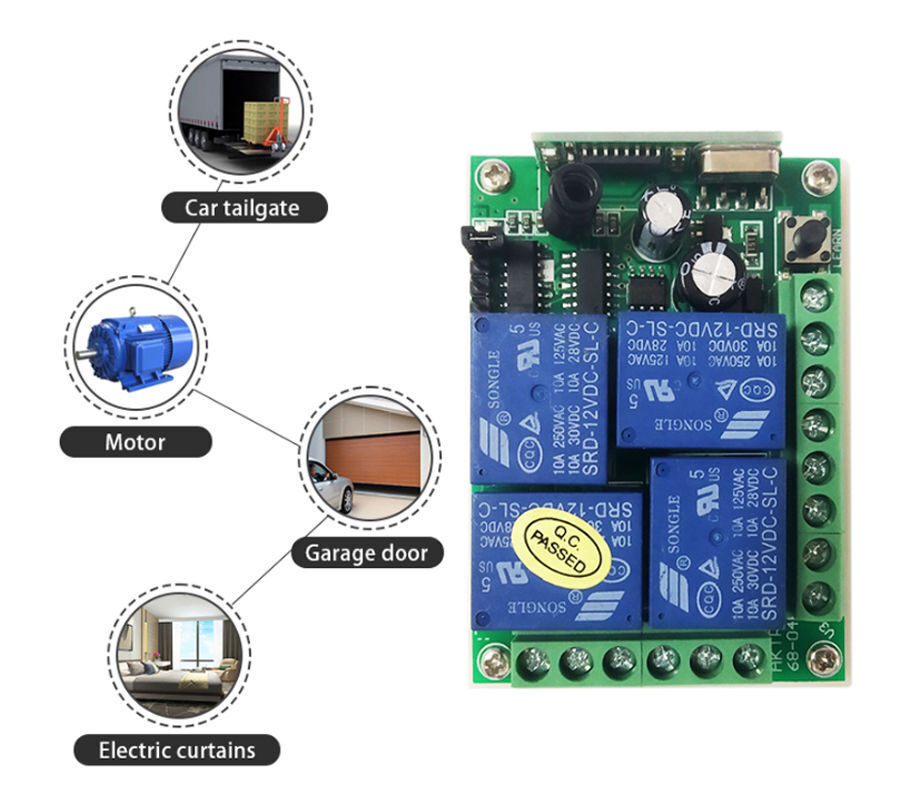 Buy Wholesale China Rf Wireless Remote Dc12v 4 Channels Universal Motor