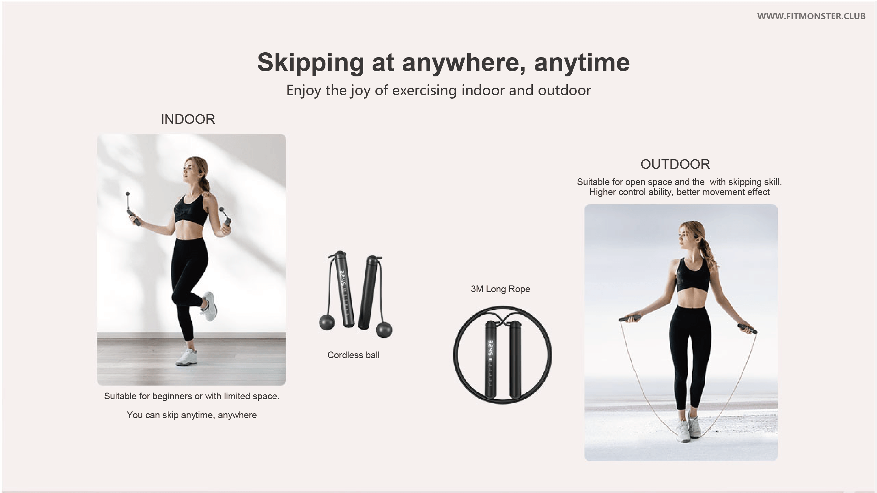 Buy Wholesale China Skipping Rope Jump Rope Cordless Rope For Home Sports With App Tracking And